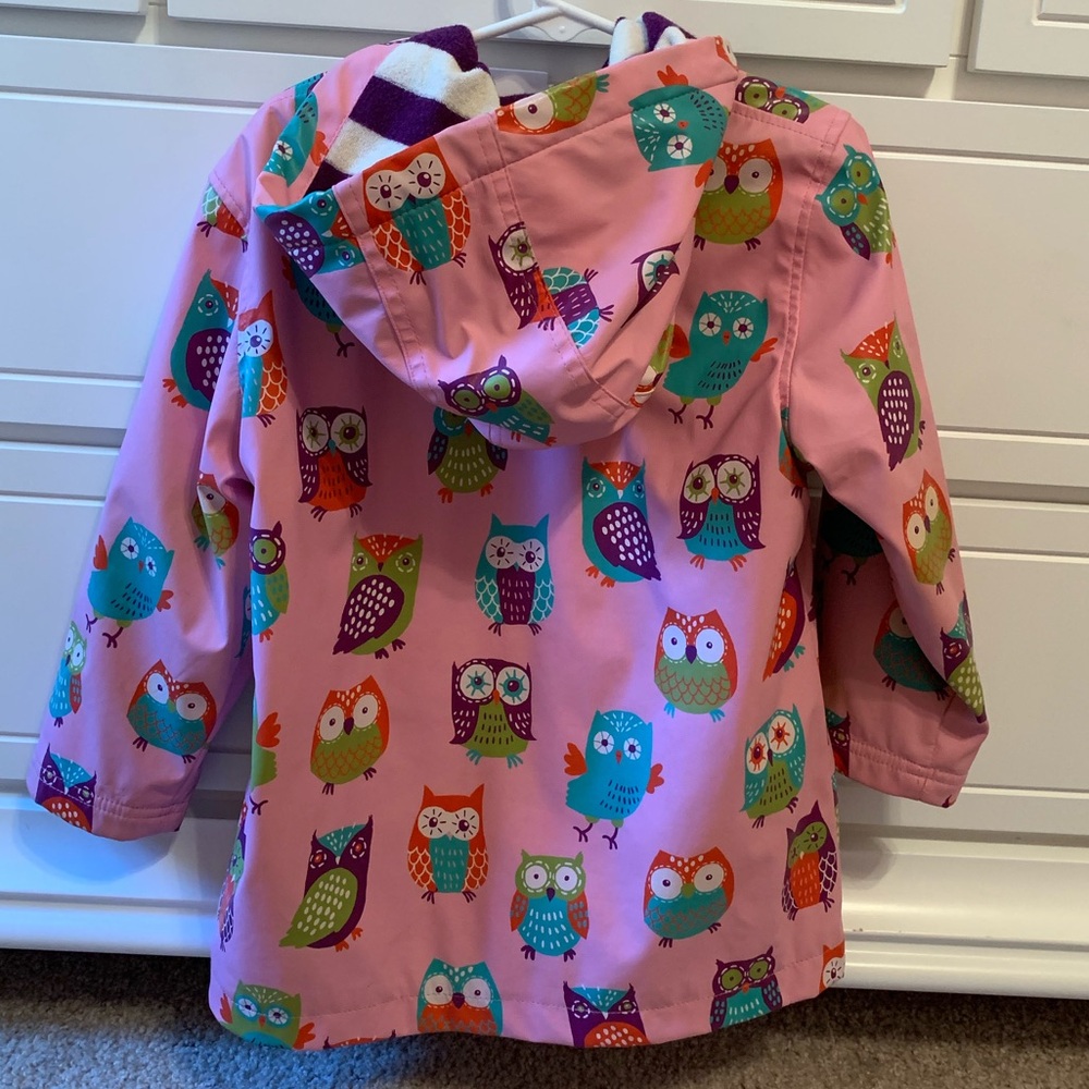 Hatley pink owl raincoat size 4 - Picture 2 of 4